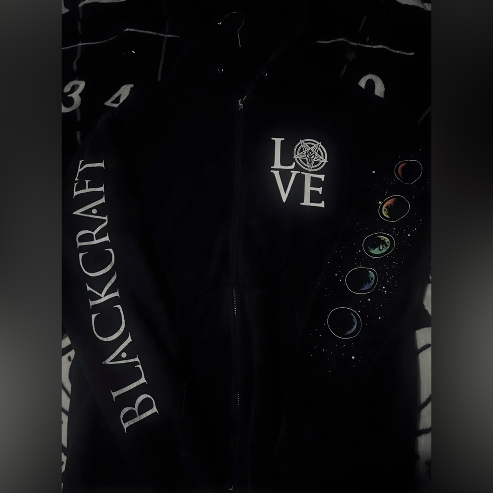Black Craft Cult zip up "But love isn’t a phase Size Medium  (M)